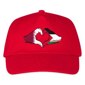 Katar Palästina Flagge Hände Herzform used - Kinder Basecap - Rot - Vorne