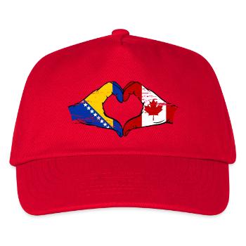 Bosnie Canada drapeau mains forme de coeur utilisé - Casquette de baseball Enfant - rouge - Devant