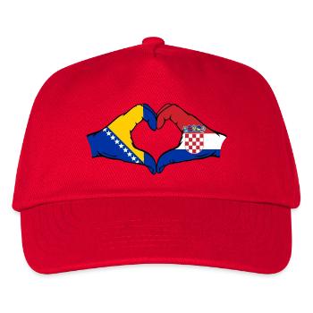 Bosnien Kroatien Flagge Hände Herzform - Kinder Basecap - Rot - Vorne