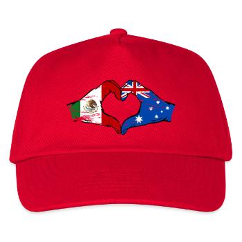 Mexiko Australien Flagge Hände Herzform used - Kinder Basecap - Rot - Vorne