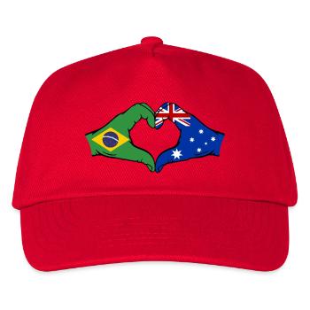 Brazil Australia Hands Heart Shape - Kids’ Baseball Cap - red - Front