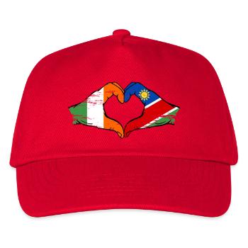 Irland Namibia Flagge Hände Herzform - Kinder Basecap - Rot - Vorne