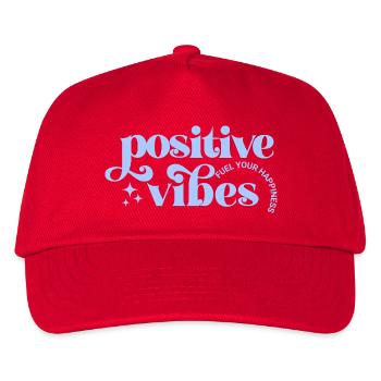 Vibes Positives Typografie lavand - Kinder Basecap - Rot - Vorne