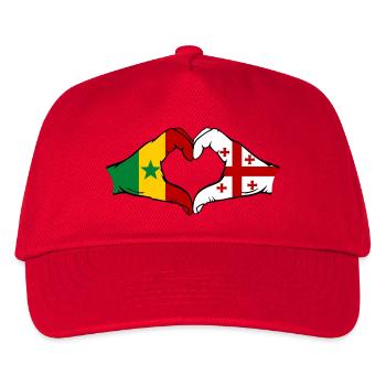 Sénégal Géorgie Drapeau Mains Coeur Forme - Casquette de baseball Enfant - rouge - Devant
