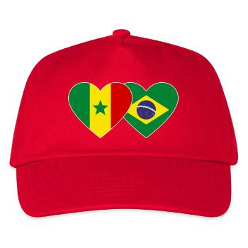 Senegal Brazil Flag Hands Heart Shape - Kids’ Baseball Cap - red - Front