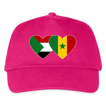 Sudan Senegal Flag Heart - Kids’ Baseball Cap - fuchsia - Front