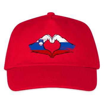 Slovenia Russia Flag Heart - Kids’ Baseball Cap - red - Front