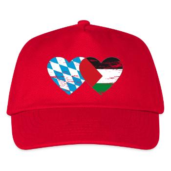 Bayern Palästina Flagge Herz - Kinder Basecap - Rot - Vorne