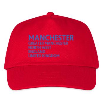 Manchester – England Lyric Design - Kids’ Baseball Cap - red - Front