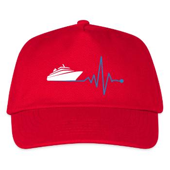 Yacht and heartbeat - Kids’ Baseball Cap - red - Front