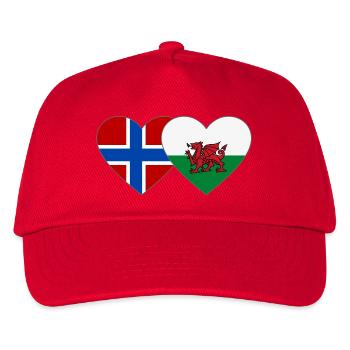 Norway Wales Flag Heart - Kids’ Baseball Cap - red - Front