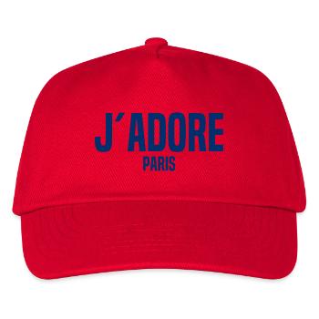 J´Adore Paris - I love Paris - France - Frankreich - Kinder Basecap - Rot - Vorne