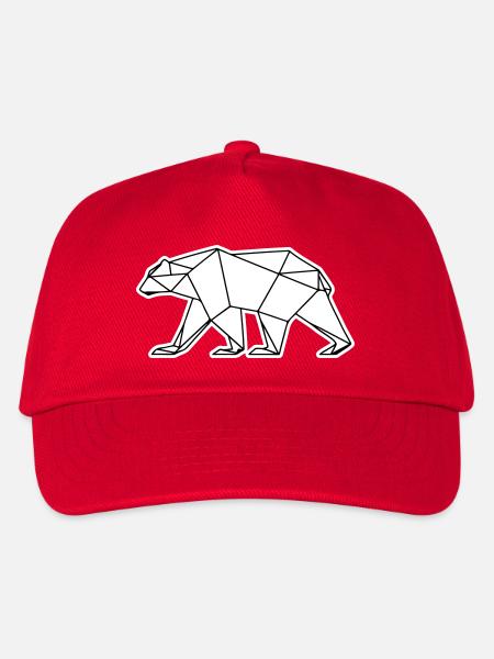 Polar Bär Polygon Eisbär Symbol - Kinder Basecap - Rot