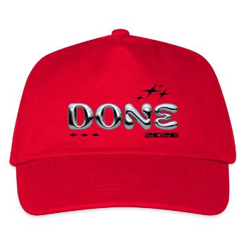 Chrome Blasenbuchstaben DONE - Kinder Basecap - Rot - Vorne