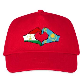 Tajikistan Kazakhstan Flag Hands Heart Shape - Kids’ Baseball Cap - red - Front