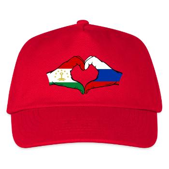 Tadschikistan Russland Flagge Hände Herzform - Kinder Basecap - Rot - Vorne