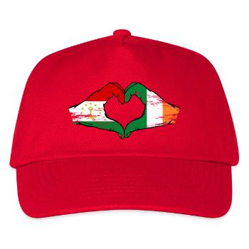 Tajikistan Ireland Flag Hands Heart Shape - Kids’ Baseball Cap - red - Front