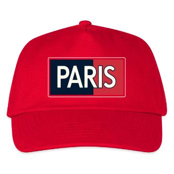 Pariser blaue und rote Blöcke - Kinder Basecap - Rot - Vorne