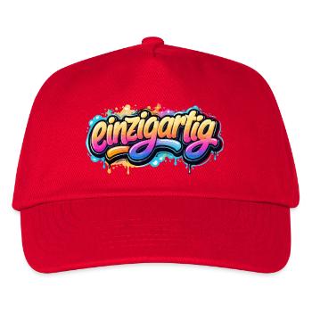 Einzigartig Graffiti Schriftzug - Kinder Basecap - Rot - Vorne