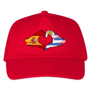 Flag Heart Spain Uruguay used - Kids’ Baseball Cap - red - Front