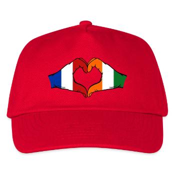 France Ivory Coast Flag Hands Heart Shape - Kids’ Baseball Cap - red - Front