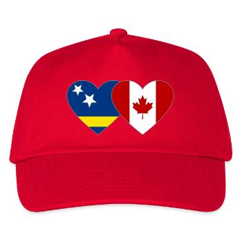 Curacao Kanada Flagge Herz - Kinder Basecap - Rot - Vorne
