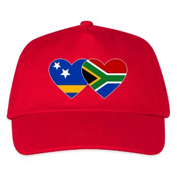 Curacao Südafrika Flagge Hände Herzform  - Kinder Basecap - Rot - Vorne