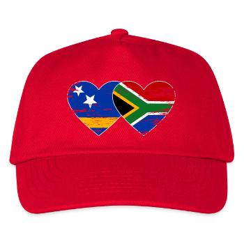 Curacao Südafrika Flagge Hände Herzform  - Kinder Basecap - Rot - Vorne