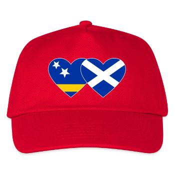 Curacao Schottland Flagge Herz used - Kinder Basecap - Rot - Vorne