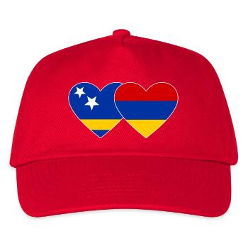 Curacao Armenien Flagge Herz - Kinder Basecap - Rot - Vorne