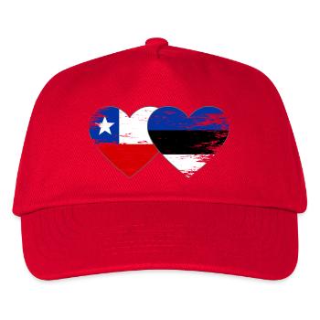 Chile_Litauen_Flagge_Herz_used - Kinder Basecap - Rot - Vorne
