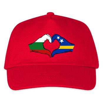 Bulgarien Curaçao Flagge Hände Herzform - Kinder Basecap - Rot - Vorne