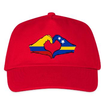Kolumbien Curacao Flagge Hände Herzform - Kinder Basecap - Rot - Vorne