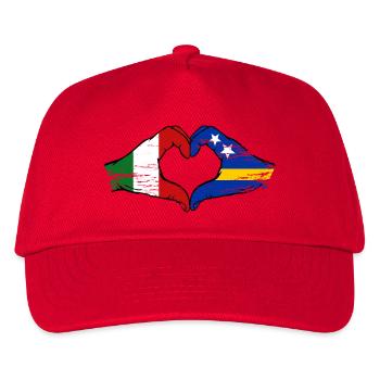 Italien Curacao Flagge Hände Herzform used - Kinder Basecap - Rot - Vorne