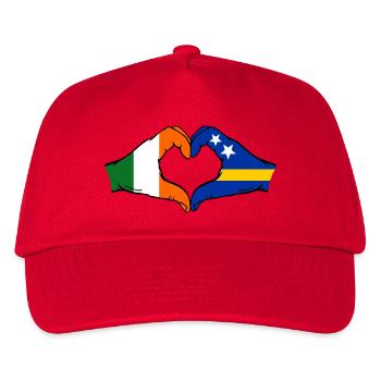 Irland Curacao Flagge Hände Herzform - Kinder Basecap - Rot - Vorne
