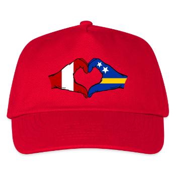 Pérou Drapeau Curaçao Mains Forme de cœur - Casquette de baseball Enfant - rouge - Devant