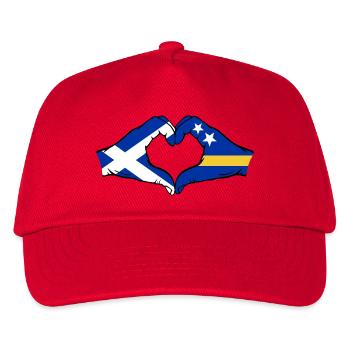 Schottland Curacao Flagge Hände Herzform  - Kinder Basecap - Rot - Vorne