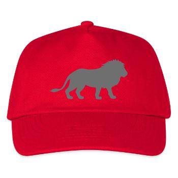 Löwen-Silhouette im Grafikkunst-Stil - Kinder Basecap - Rot - Vorne