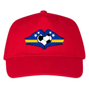 Curacao Flagge Hände Herzform - Kinder Basecap - Rot - Vorne