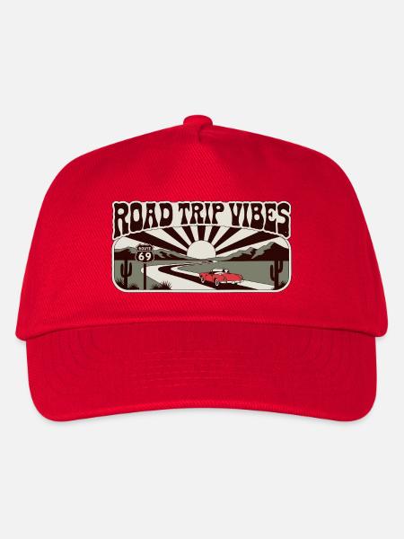 Retro Road Trip Vibes - Kinder Basecap - Rot