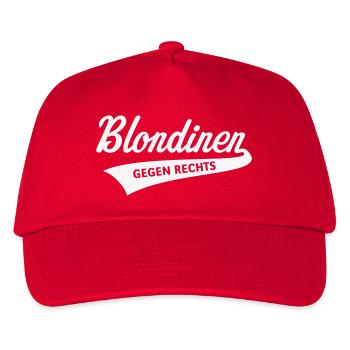 Blondinen Gegen Rechts (Blondine / Blond / White) - Kinder Basecap - Rot - Vorne
