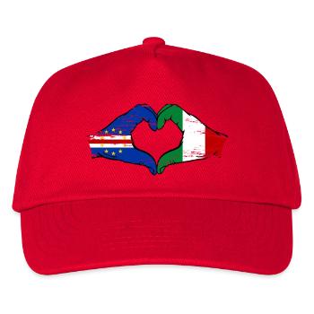 Cape Verde Italy flag hands heart shape used - Kids’ Baseball Cap - red - Front