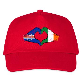 Kap Verde Irland Flagge Hände Herzform used - Kinder Basecap - Rot - Vorne
