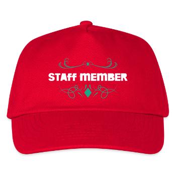 Staff Member Ornament Abzeichen - Kinder Basecap - Rot - Vorne