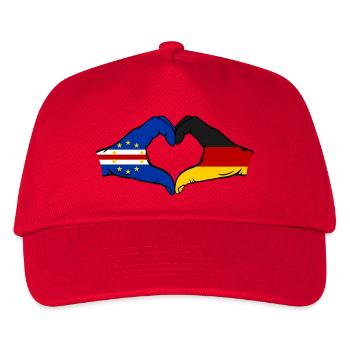 Kap Verde Deutschland Flagge Hände Herzform used - Kinder Basecap - Rot - Vorne