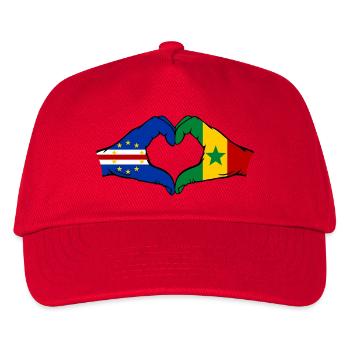 Cape Verde Senegal Flag Hands Heart Shape - Kids’ Baseball Cap - red - Front