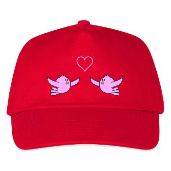 birds_in_love - Kinder Basecap - Rot - Vorne