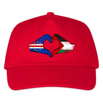 Cape Verde Palestine Flag Hands Heart Shape Used - Kids’ Baseball Cap - red - Front