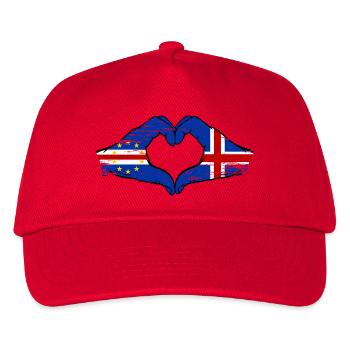 Cape Verde Island Flag Hands Heart Shape Used - Kids’ Baseball Cap - red - Front