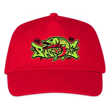 Hecht Graffiti Grafik - Kinder Basecap - Rot - Vorne